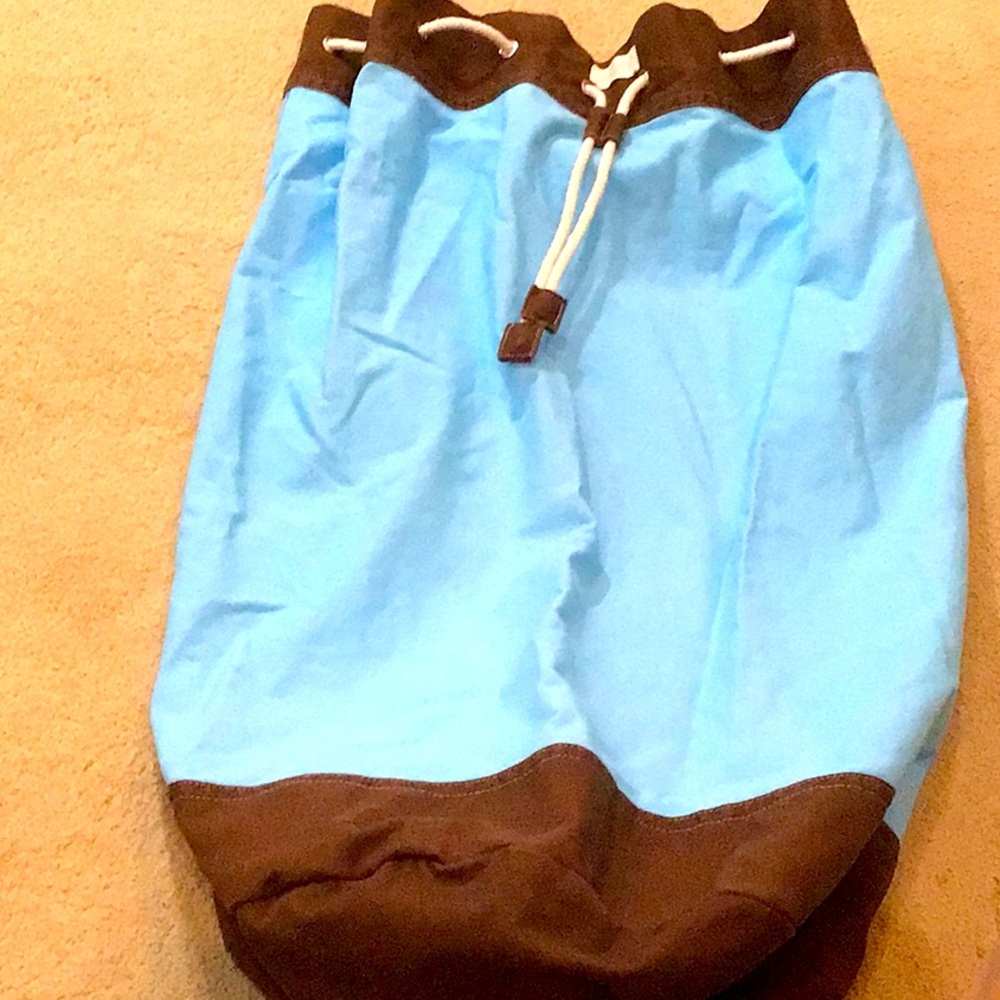 Delight Dorm Room Canvas laundry Cinch top Turquoise bag